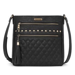 CLUCI Crossbody Vegan Leather Messenger Tassel Bag Multiple Pockets